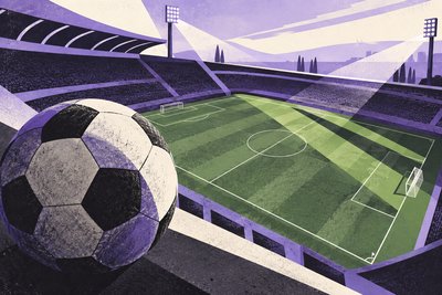 Illustrazione sfumata di un campo in prospettiva, usata come sfondo – immagine generata con AI.